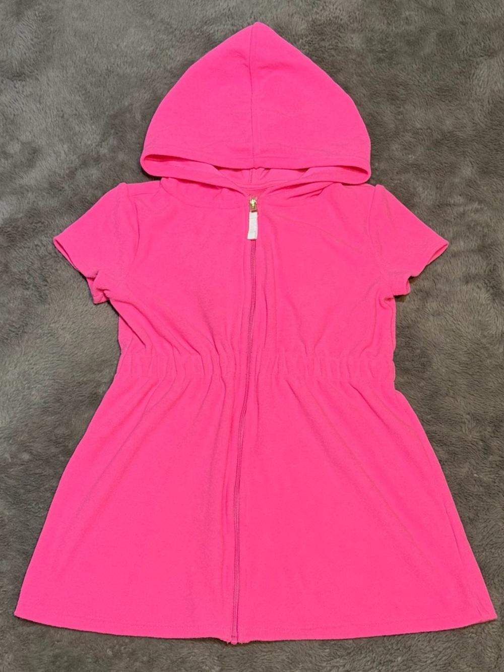 Lilly Pulitzer - Girls’ Pink Zip-Up Terry Cloth Cover Up, Size - S (4-5) - Picture 4 of 6